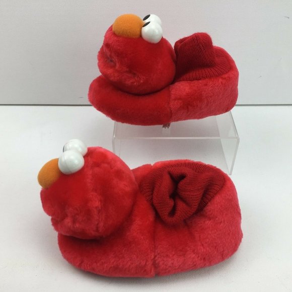 Sox Tab Elmo Slippers Socks Soft Shoes Sesame Street Red Kids L 9-10 - Picture 4 of 11